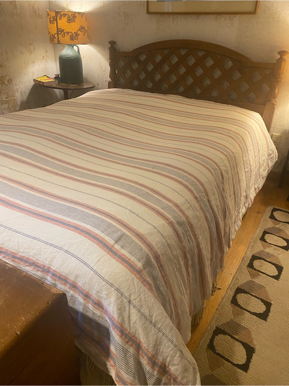 Pottery Barn Striped Linen Duvet Cover Linen Full/Queen